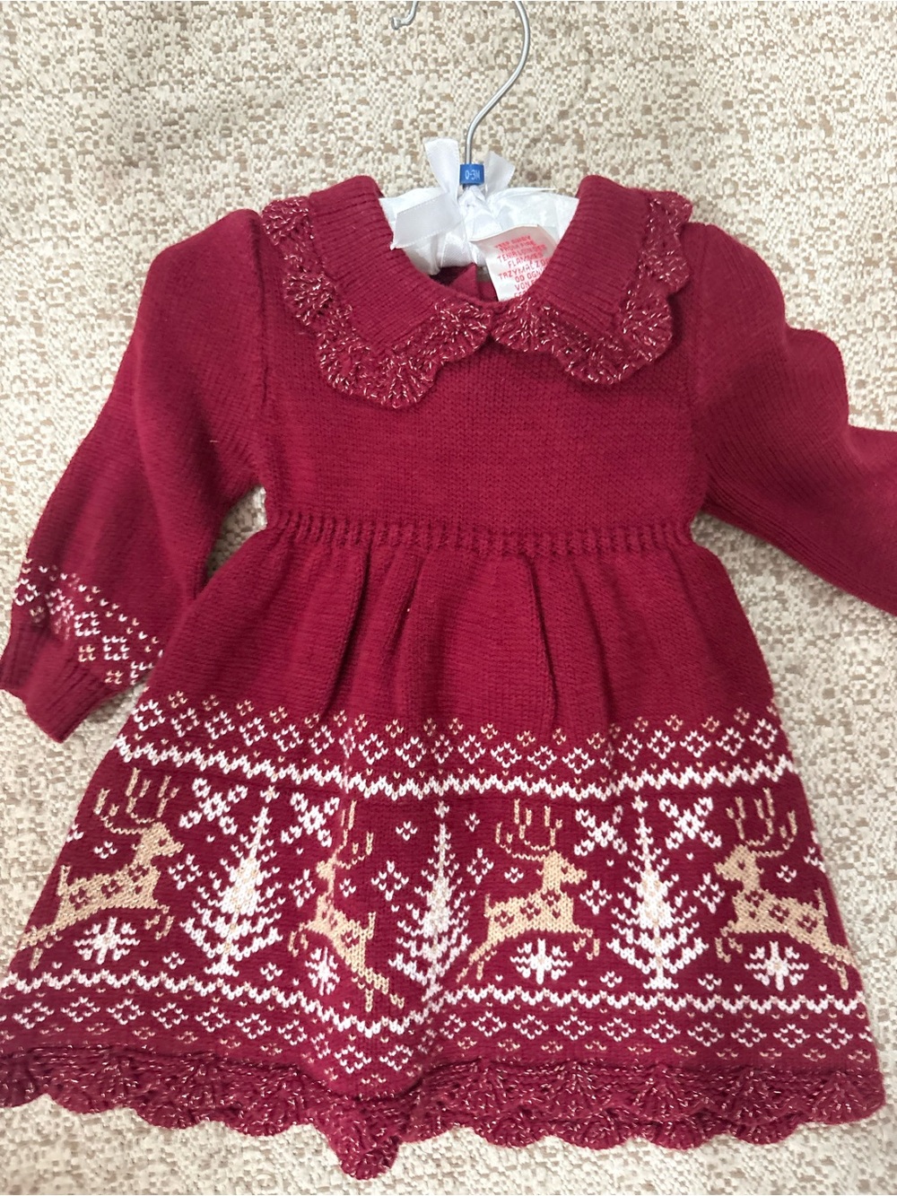 Gymboree Red Knit Baby Dress with Scalloped Collar